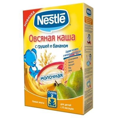 Каша nestle молочная овсяная с грушей и бананом с 6 мес